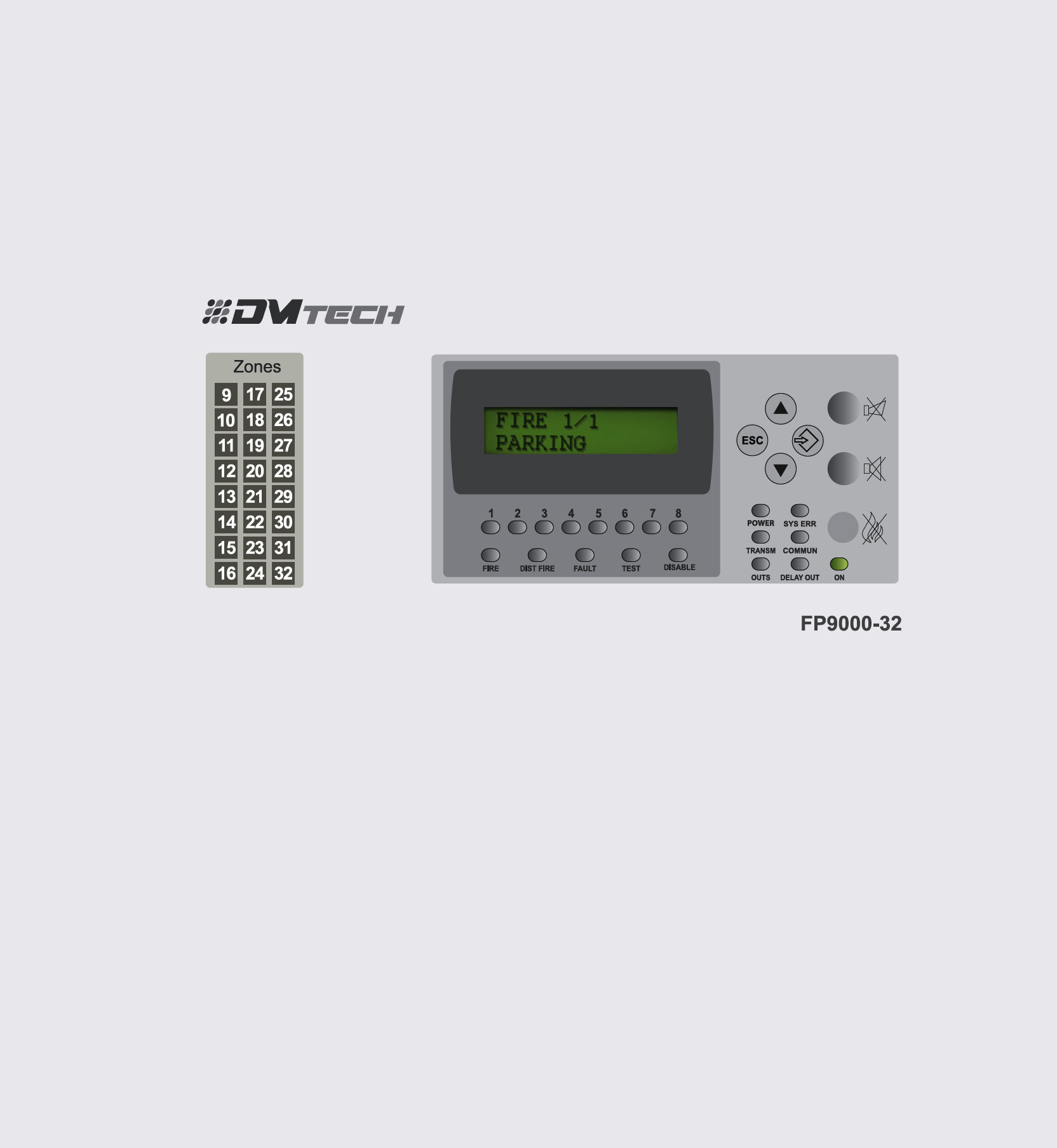 Dmtech FP9000-16 Bölge Konvansiyonel Yangın Alarm Paneli