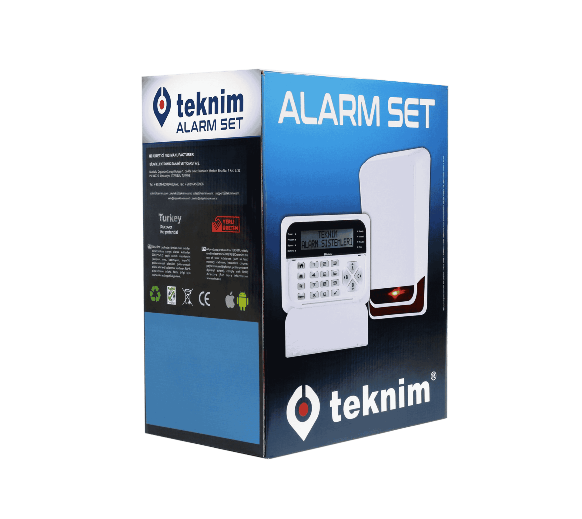 TEKNİM TSP-5324 LCD 4+4 Kablolu GSM/GPRS'li Alarm Seti Akü Hariç