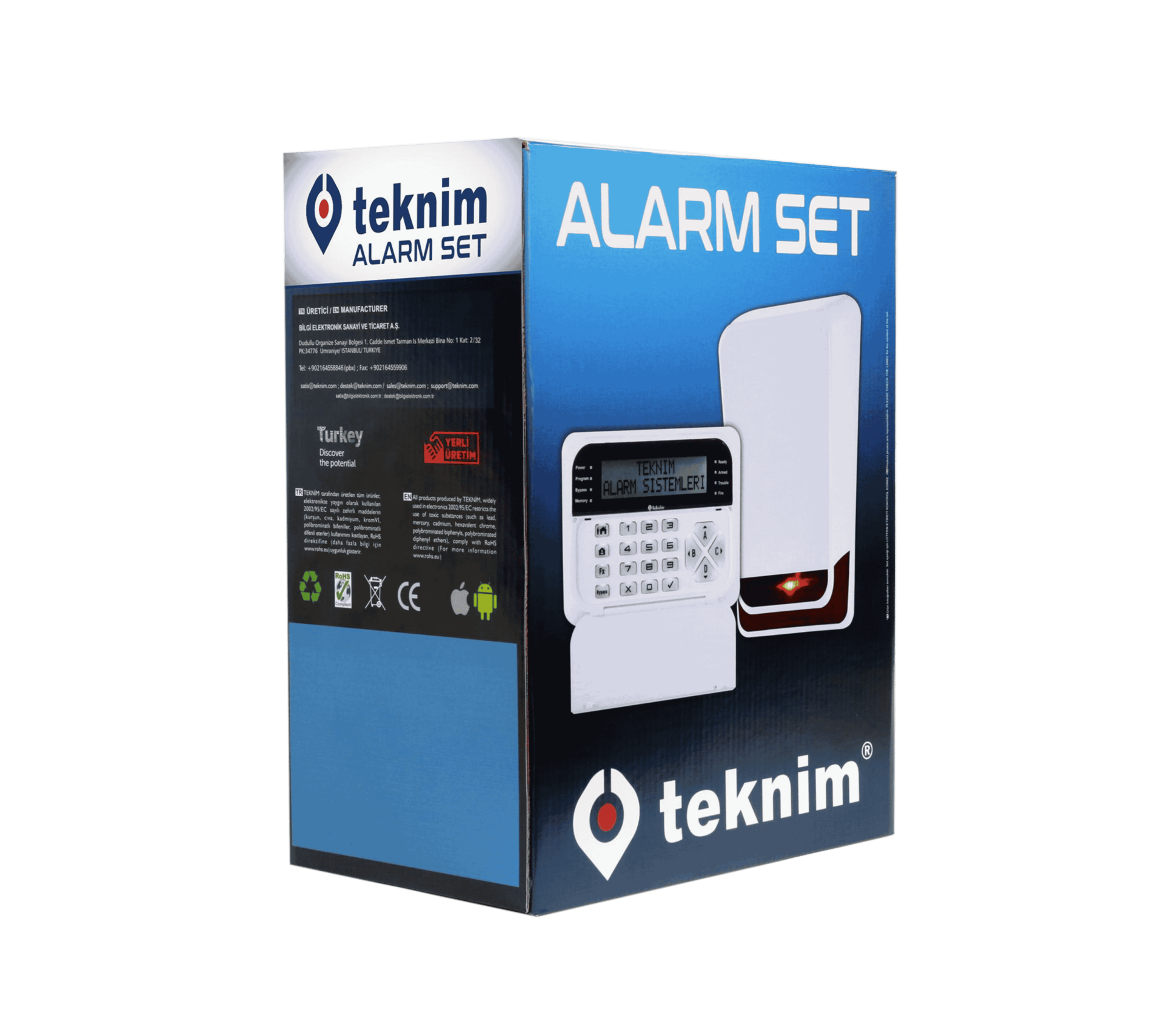 TEKNİM TSP-5324 LCD 4+4 Kablolu GSM/GPRS'li Alarm Seti Akü Hariç
